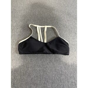 Athleta Women's Black White Trim Sports Bra Sz S Running Walking Gym